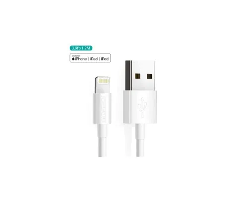 Дата кабель USB 2.0 AM to Lightning 1.2m 2.1A MFI White Choetech (IP0026-WH)