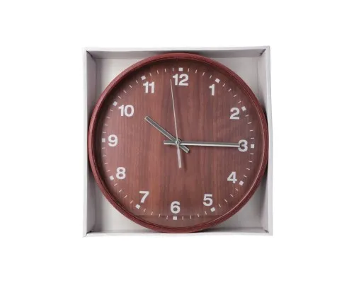 Настінний годинник Optima Promo Natural деревяний, темний (O52081-43)