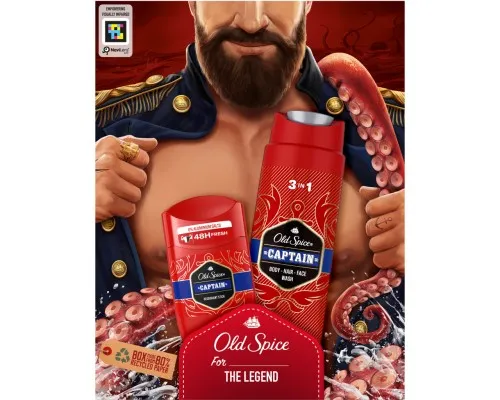 Набір косметики Old Spice Dark Captain Гель для душу 3-в-1 250 мл + Твердий дезодорант 50 мл (8700216131735)