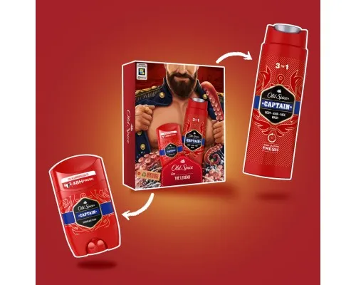 Набір косметики Old Spice Dark Captain Гель для душу 3-в-1 250 мл + Твердий дезодорант 50 мл (8700216131735)