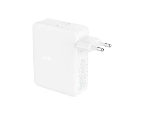 Зарядний пристрій Belkin 140W 3хUSB-С GAN PD PPS USB-A White (WCH014BTWH)