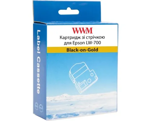 Стрічка для принтера етикеток WWM для Epson LW-700 24mm х 8m Black-on-Gold (WWM-SM24Z)