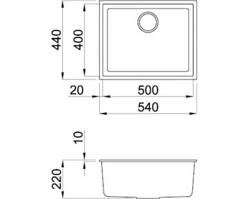 Мойка кухонная Interline UNDER 600 black