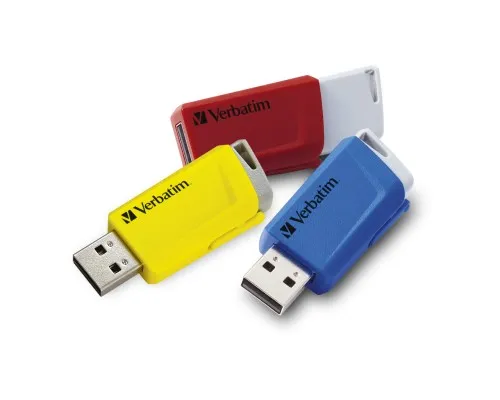 USB флеш накопичувач Verbatim 3x16GB Store n Click Red/Blue/Yellow USB 3.2 (49306)