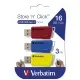 USB флеш накопичувач Verbatim 3x16GB Store n Click Red/Blue/Yellow USB 3.2 (49306)