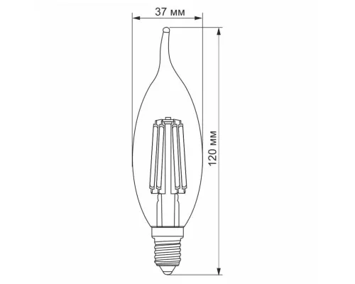 Лампочка Videx Filament C37FtA 6W E14 2200K 220V (VL-C37FtA-06142)