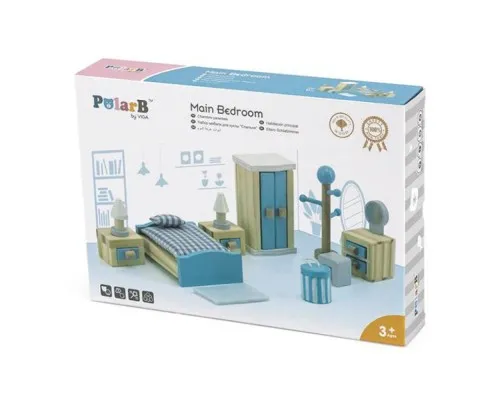 Ігровий набір Viga Toys Деревяні меблі для ляльок PolarB Спальня (44035)