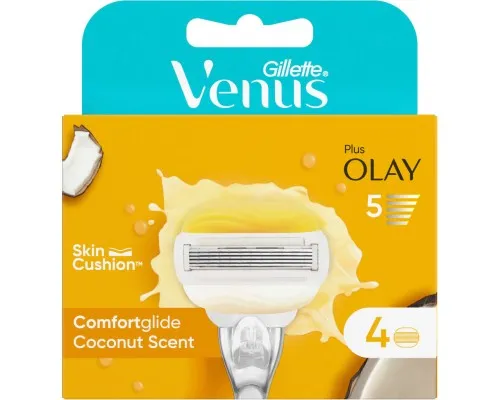 Сменные кассеты Gillette Venus ComfortGlide Olay З ароматом кокосу 4 шт. (7702018267651)
