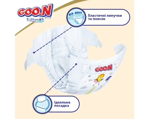 Підгузки GOO.N Premium Soft Newborn до 5 кг розмір SS на липучках 72 шт (863222)