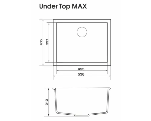 Мойка кухонная GRANADO UNDER TOP MAX black shine (gr3001)