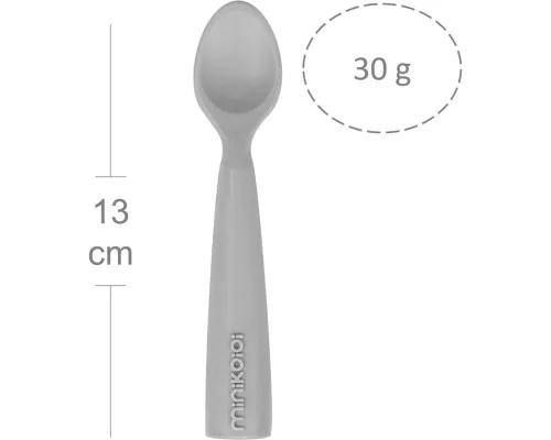 Набір дитячого посуду MinikOiOi Scooper - Powder Grey ложка силіконова (101140004)