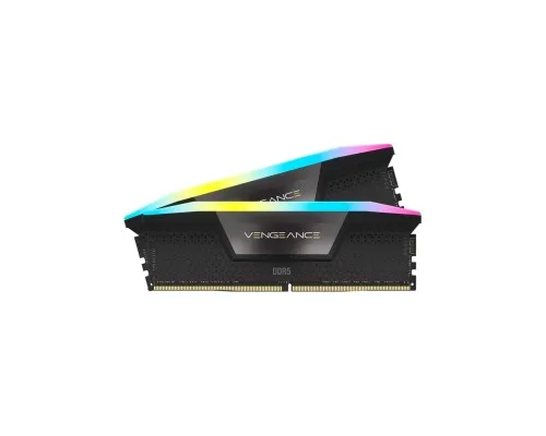 Модуль памяті для компютера DDR5 32GB (2x16GB) 6000 MHz Vengeance RGB Black Corsair (CMH32GX5M2D6000C36)