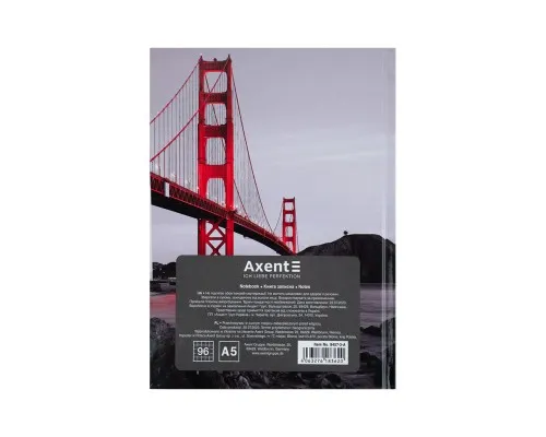 Книга записна Axent R&B Bridge А5 тверда обкладинка 96 аркушів у клітинку (8457-3-A)