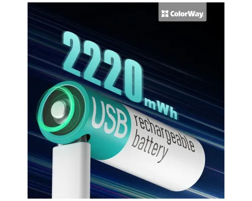 Акумулятор ColorWay AA USB-С 2220 mAh 1.5V (2шт) (Li-Polymer) (CW-UBAA-10)