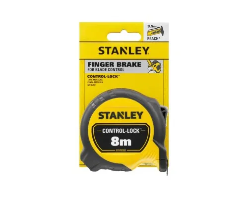 Рулетка Stanley CONTROL-LOCK, 8мх25мм, у прогумованому корпусі, з двосторонньою шкалою (STHT37232-0)