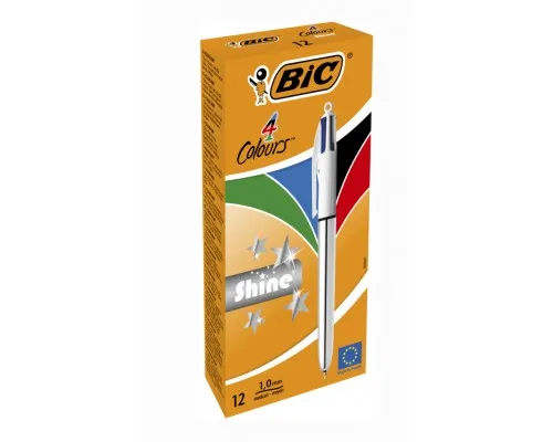 Ручка масляная Bic 4 in 1 Colours Shine Silver, серебряная (bc982873)