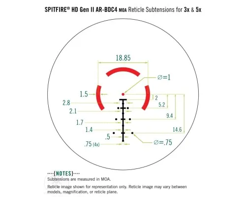 Коліматорний приціл Vortex Spitfire 3x Prism II Scope AR-BDC4 Reticle (SPR-300) (929053)