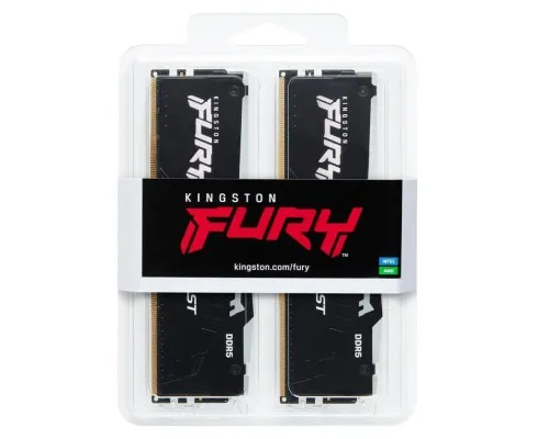 Модуль памяті для компютера DDR5 32GB (2x16GB) 6000 MHz FURY Beast RGB Kingston Fury (ex.HyperX) (KF560C40BBAK2-32)