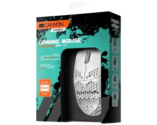 Мишка Canyon Puncher GM-11 USB White (CND-SGM11W)