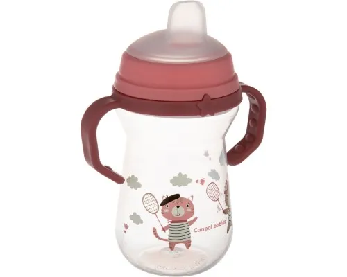 Поильник-непроливайка Canpol babies Bonjour Paris с силиконовым носиком FirstCup 250 мл Розовая (56/613_pin)