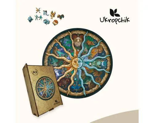 Пазл Ukropchik деревяний Таємничий Зодіак size - L в коробці з набором-рамкою (Mysterious Zodiac A3)