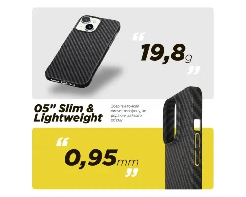 Чохол до мобільного телефона Armorstandart LikeCarbon MagCase Apple iPhone 15 Plus Black (ARM69292)