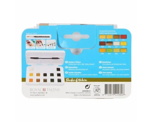 Акварельні фарби Royal Talens Van Gogh Pocket box Muted Colours 12 кольорів з пензликом (8712079422837)