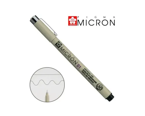 Лайнер Sakura Pigma Micron (0.1) 0,25 мм Черный в блистере (8712079441579)