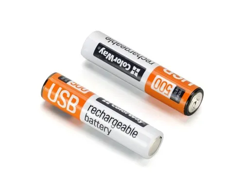 Аккумулятор ColorWay AAА USB-С 590 mAh 1.5V (2шт) (Li-Polymer) (CW-UBAAA-09)