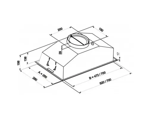 Вытяжка кухонная Eleyus Modul 1200 LED SMD 70 IS