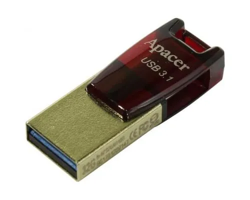 USB флеш накопичувач Apacer 32GB AH180 Red Type-C Dual USB 3.1 (AP32GAH180R-1)