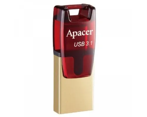 USB флеш накопитель Apacer 32GB AH180 Red Type-C Dual USB 3.1 (AP32GAH180R-1)