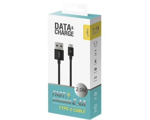 Дата кабель USB 2.0 AM to Type-C 2.0m CB-UT12 black Piko (1283126493850)