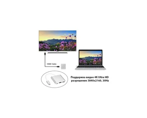 Перехідник Dynamode Dynamode USB3.1 Type-C to 1хHDMI, 1хUSB 3.0, 1хUSB Type-C Fe (Multiport USB 3.1 Type-C to HDMI)