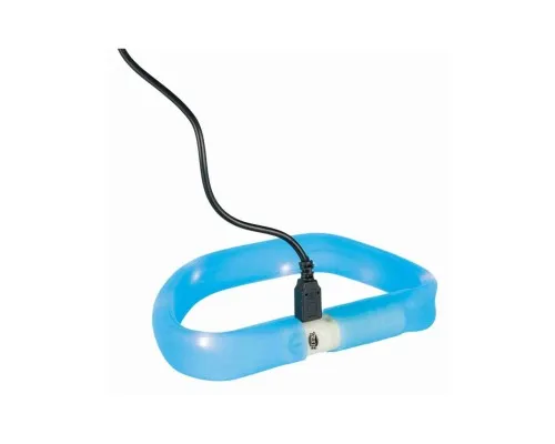 Ошейник для животных Trixie светящийся с USB M-L 50 см/30 мм синий (4053032126718)