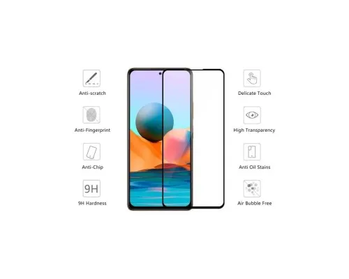Скло захисне Drobak Xiaomi Redmi Note 10 Pro Black Frame A+ (494923)