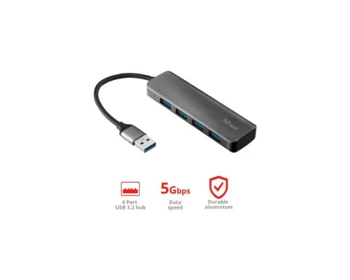 Концентратор Halyx 4-Port USB-A 3.2 Grey Trust (24947_TRUST)