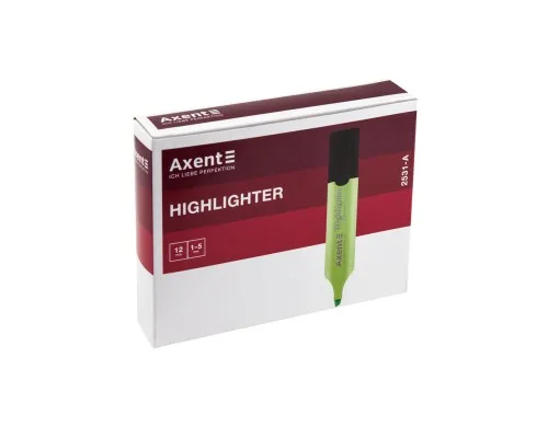 Маркер Axent Highlighter 1-5 мм клиновидный зеленый (2531-04-A)