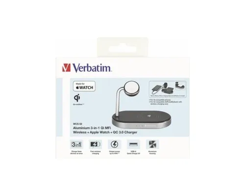 Зарядний пристрій Verbatim 3in1 Apple Watch and iPhone Charging Stand (49556)
