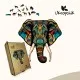 Пазл Ukropchik деревянный тропический слон size - M в коробке с набором-рамкой (Tropical Elephant A4)