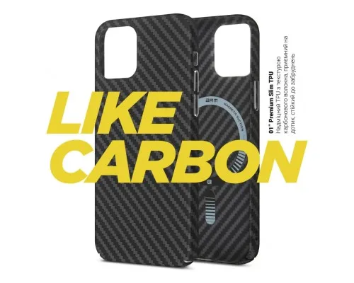 Чехол для мобильного телефона Armorstandart LikeCarbon MagCase Apple iPhone 15 Pro Black (ARM69290)