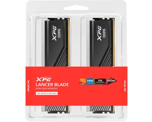 Модуль памяти для компьютера DDR5 64GB (2x32GB) 6000 MHz XPG Lancer Blade RGB Black ADATA (AX5U6000C3032G-DTLABRBK)