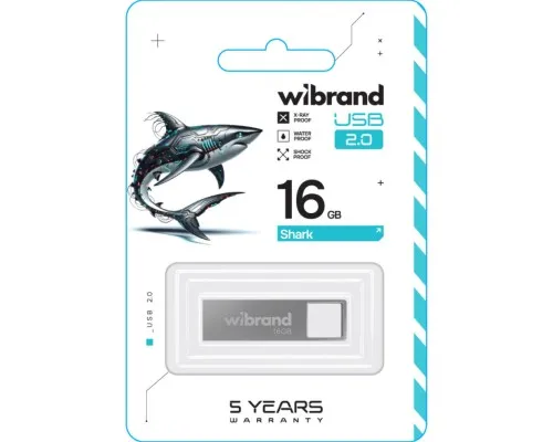 USB флеш накопитель Wibrand 16GB Shark Silver USB 2.0 (WI2.0/SH16U4S)