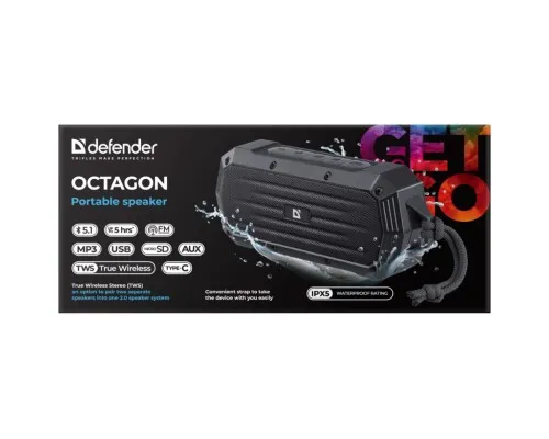 Акустична система Defender Octagon Bluetooth Black (65039)