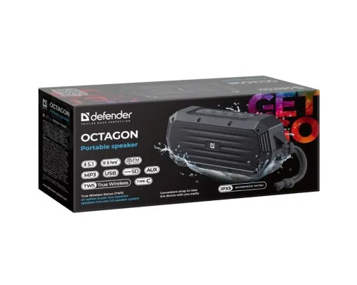 Акустична система Defender Octagon Bluetooth Black (65039)