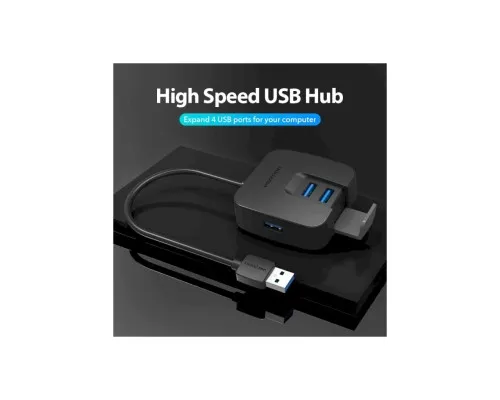 Концентратор Vention USB 3.0 to 4хUSB 3.0 Black 1.0m (CHBBF)