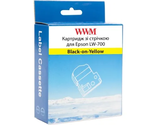 Стрічка для принтера етикеток WWM для Epson LW-700 24mm х 8m Black-on-Yellow (WWM-SC24Y)