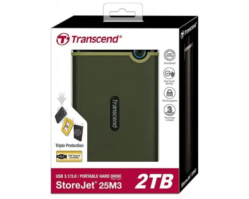 Внешний жесткий диск 2.5 2TB Transcend (TS2TSJ25M3G)