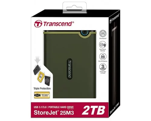 Зовнішній жорсткий диск 2.5 2TB Transcend (TS2TSJ25M3G)