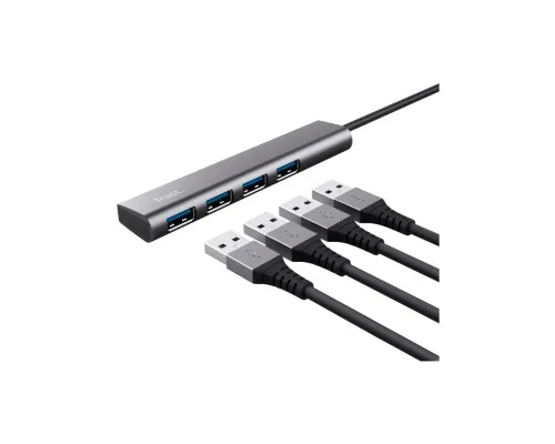 Концентратор Halyx Type-C to 4-Port USB-A 3.2 Grey Trust (24948_TRUST)